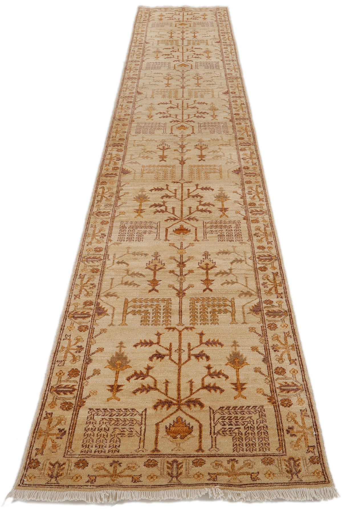 3x14 Ivory and Brown Anatolian Traditional Runner
