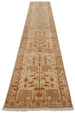 3x14 Ivory and Brown Anatolian Traditional Runner