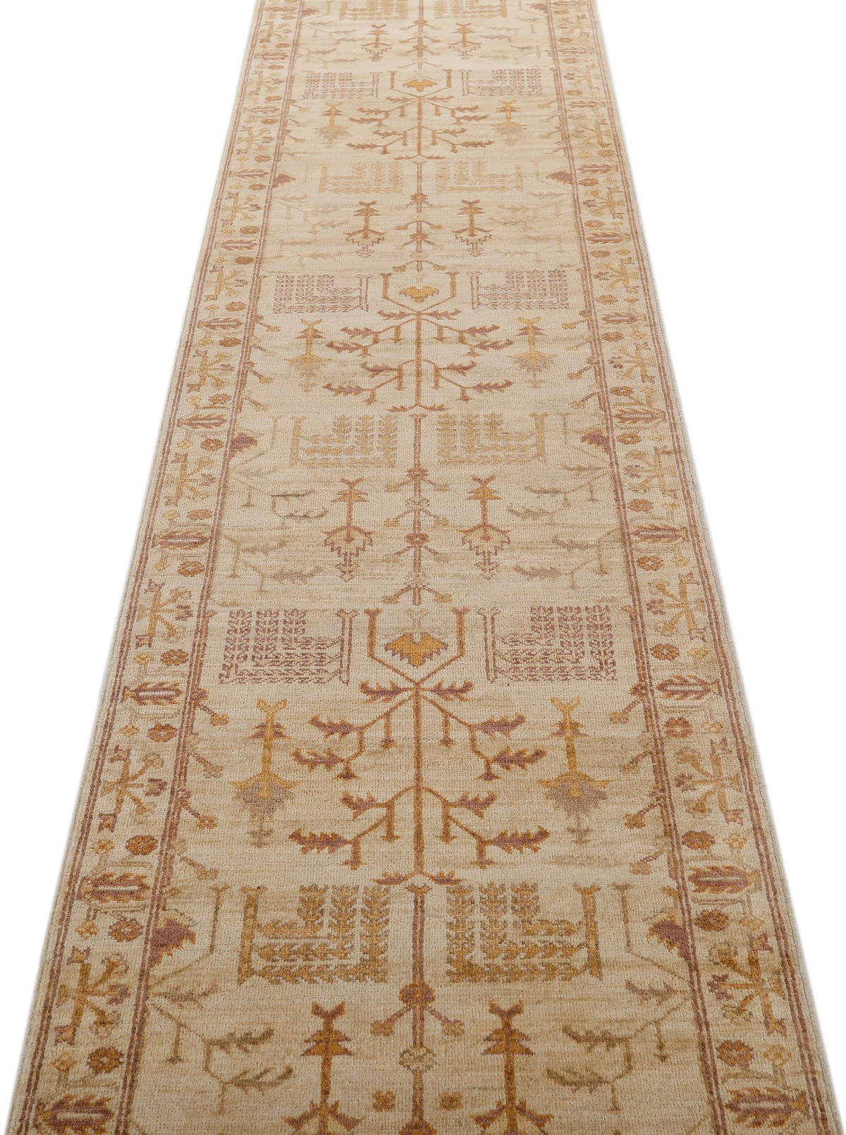 3x14 Ivory and Brown Anatolian Traditional Runner