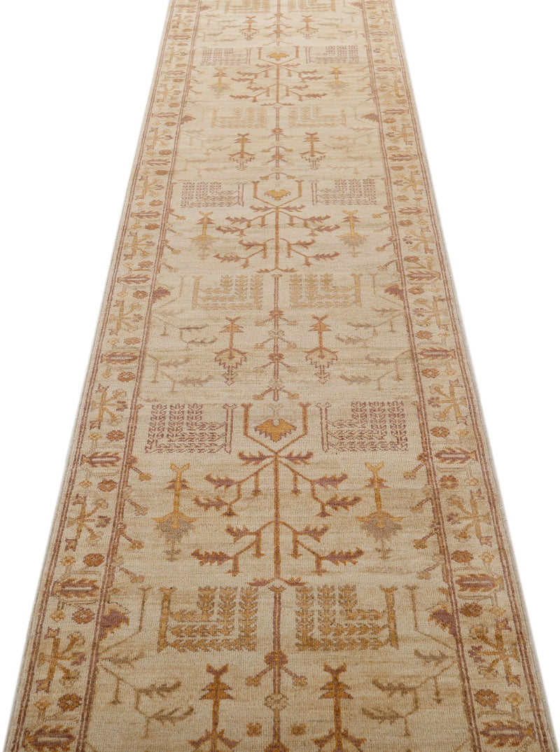 3x14 Ivory and Brown Anatolian Traditional Runner