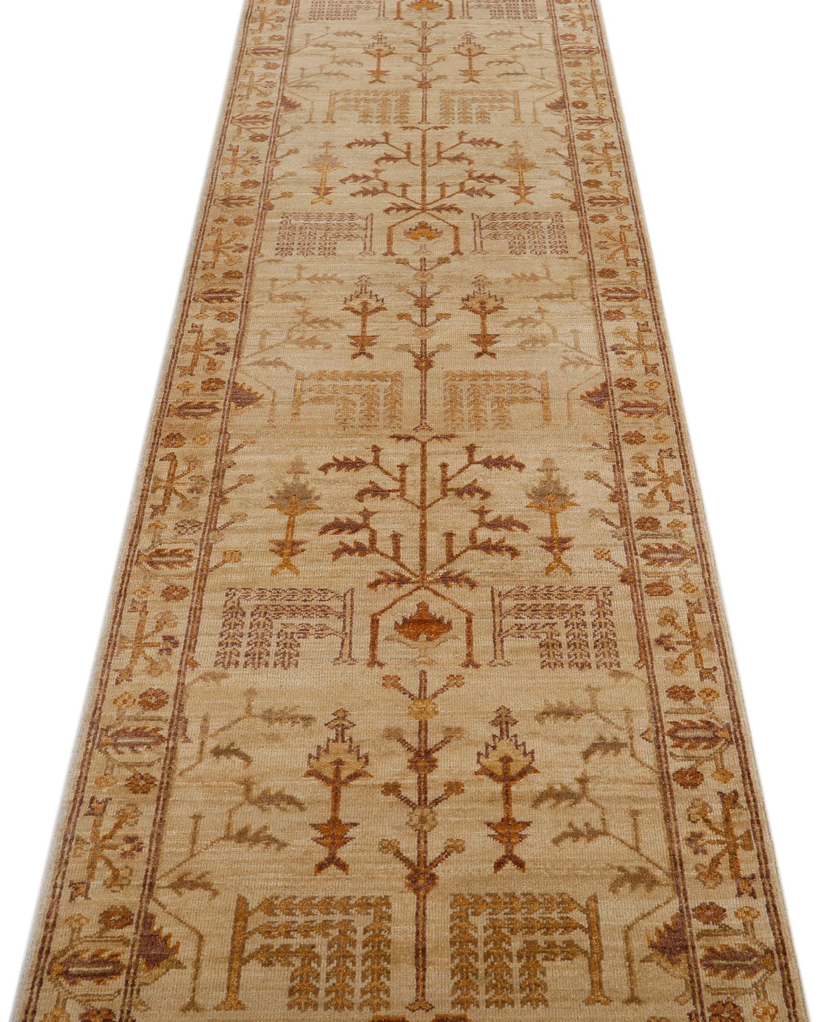 3x14 Ivory and Brown Anatolian Traditional Runner