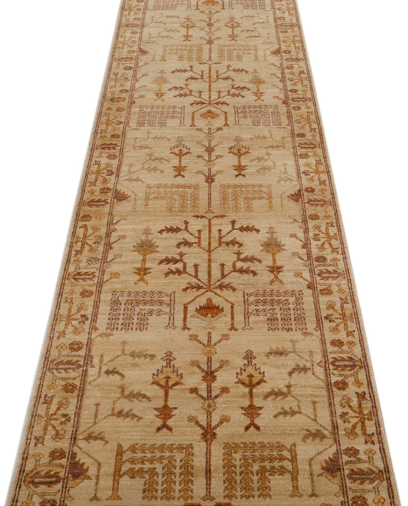 3x14 Ivory and Brown Anatolian Traditional Runner