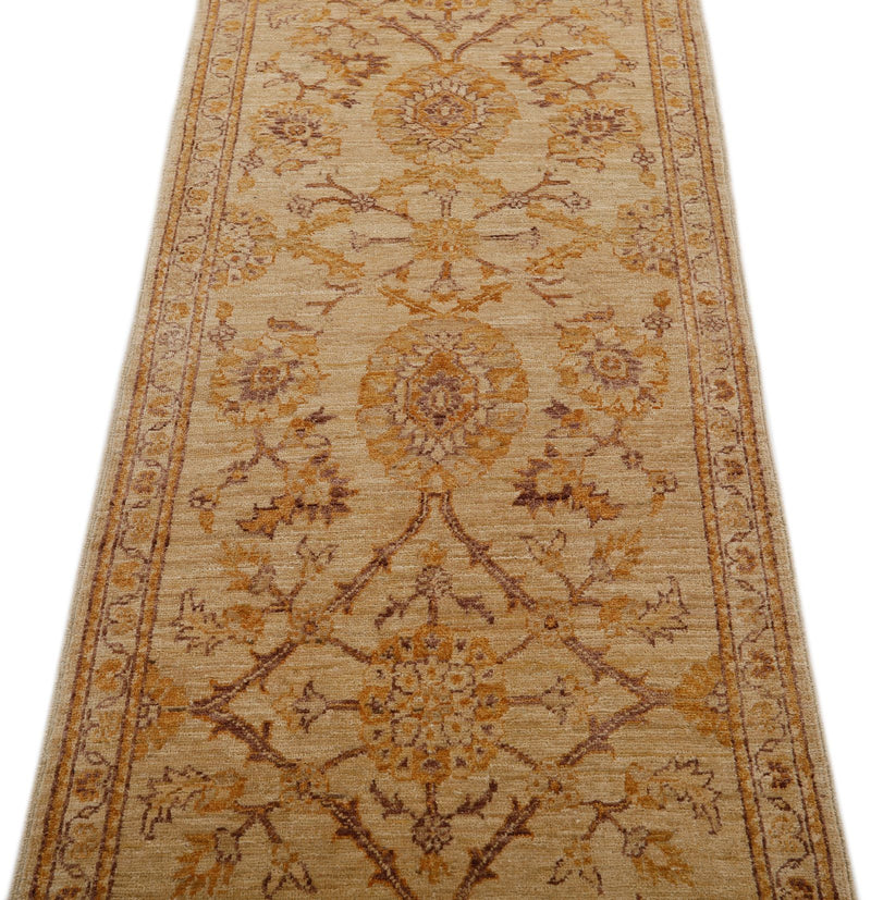 3x9 Beige and Brown Anatolian Traditional Rug