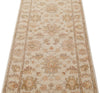 3x8 Ivory and Beige Turkish Oushak Rug