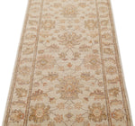 3x8 Ivory and Beige Turkish Oushak Rug