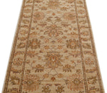 3x8 Ivory and Beige Turkish Oushak Rug