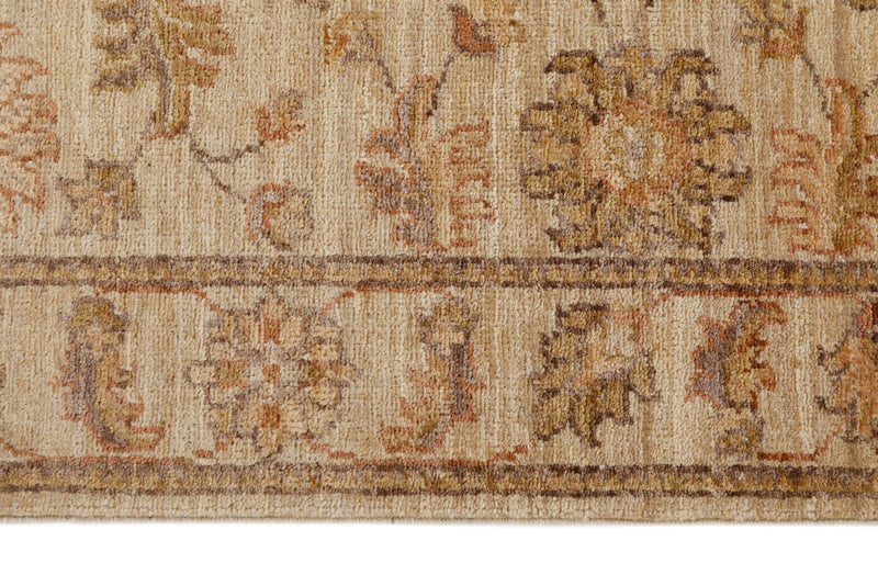 3x8 Ivory and Beige Turkish Oushak Rug