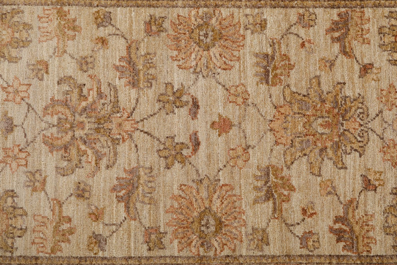 3x8 Ivory and Beige Turkish Oushak Rug