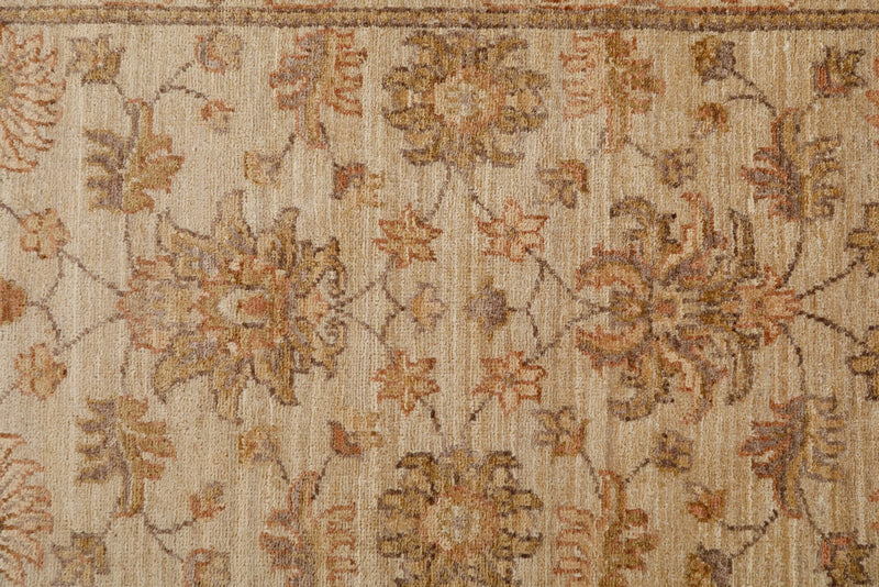 3x8 Ivory and Beige Turkish Oushak Rug