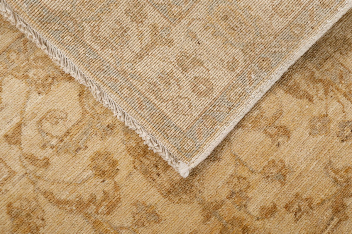 3x10 Beige and Brown Turkish Oushak Runner