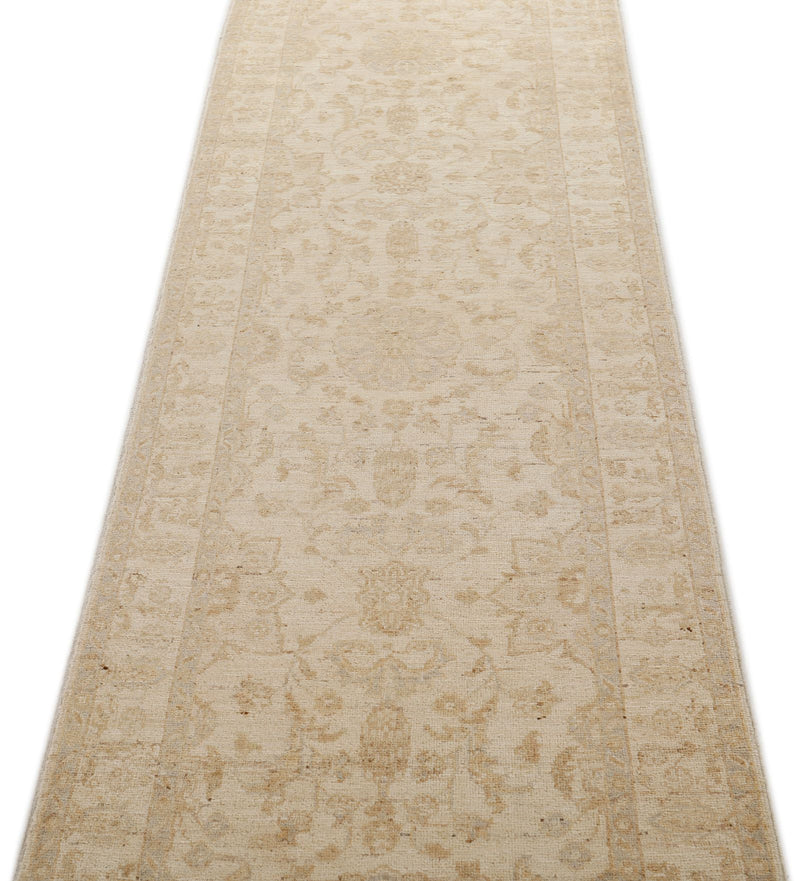 3x10 Beige and Brown Turkish Oushak Runner