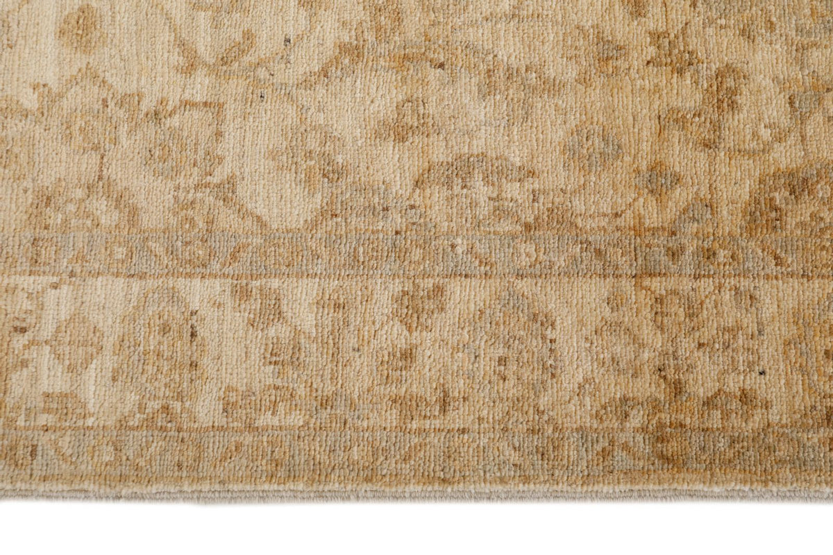 3x10 Beige and Brown Turkish Oushak Runner