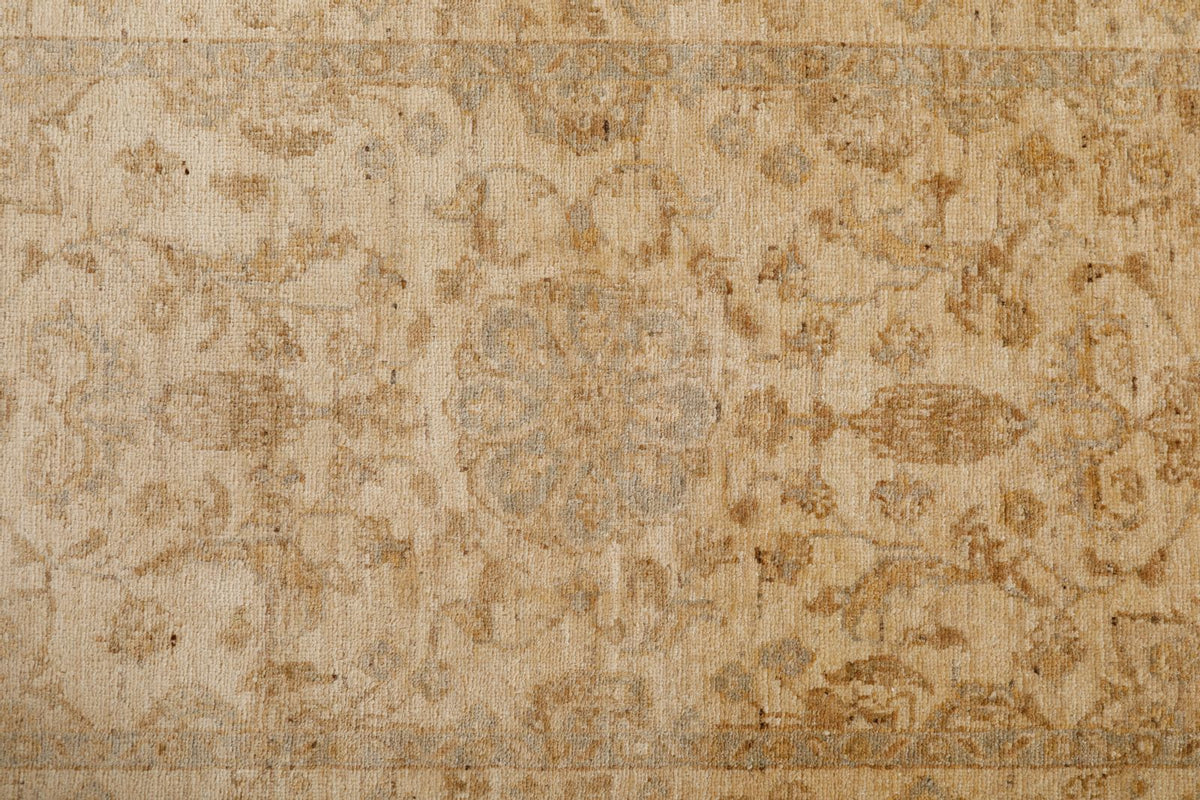 3x10 Beige and Brown Turkish Oushak Runner