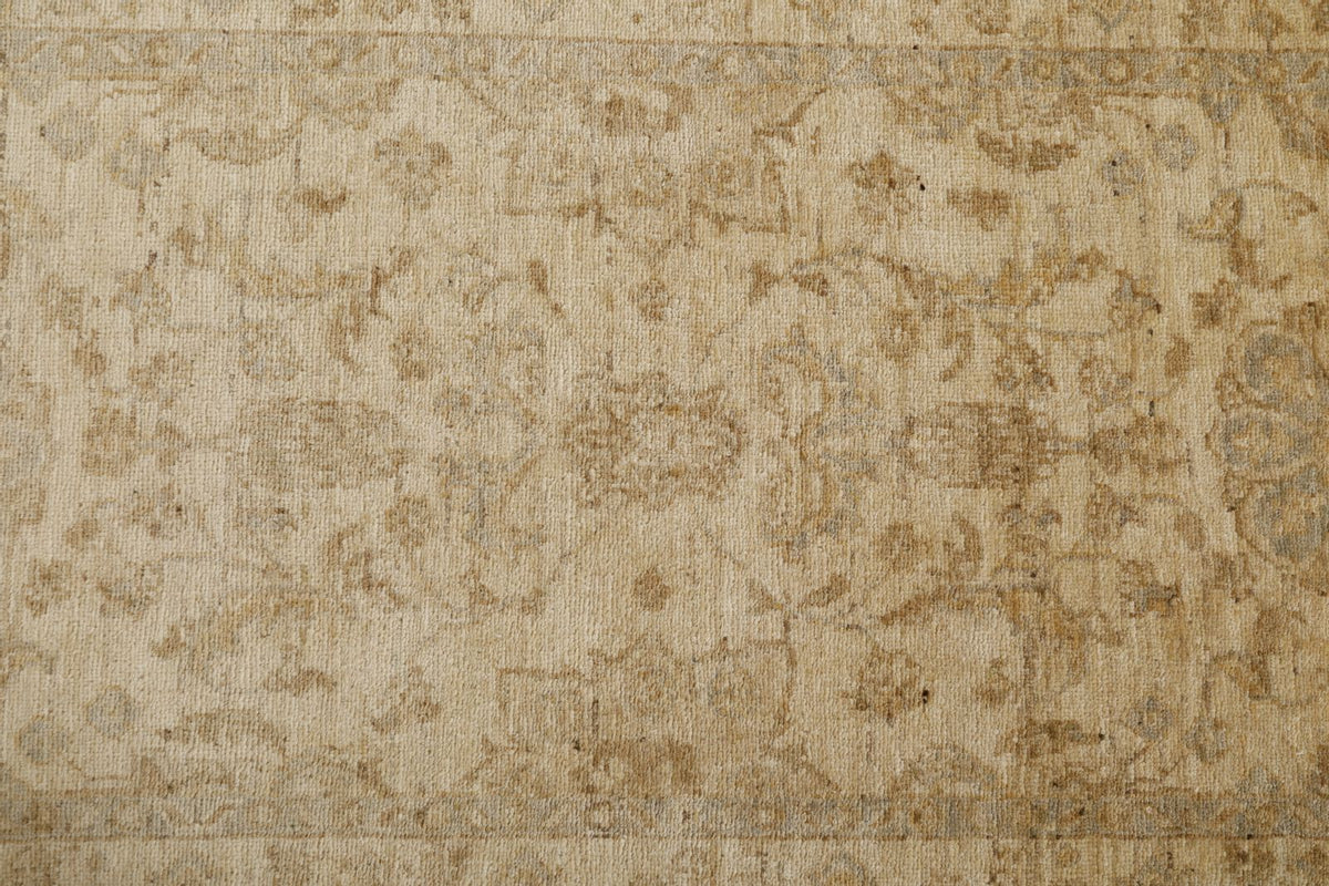 3x10 Beige and Brown Turkish Oushak Runner