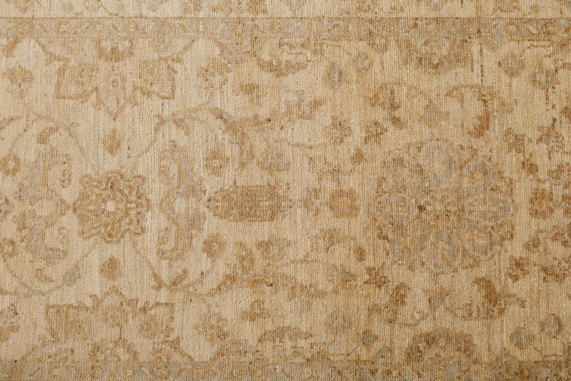 3x10 Beige and Brown Turkish Oushak Runner