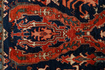 8x10 Navy and Ivory Anatolian Traditional Rug