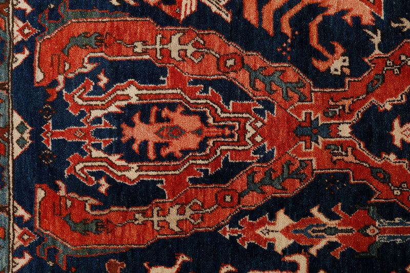 8x10 Navy and Ivory Anatolian Traditional Rug
