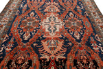 8x10 Navy and Ivory Anatolian Traditional Rug