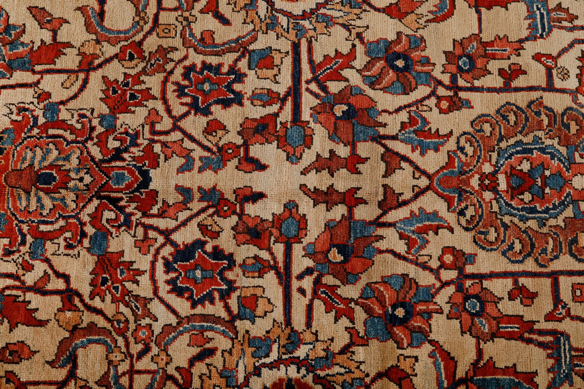 10x14 Ivory and Red Anatolian Traditional Rug