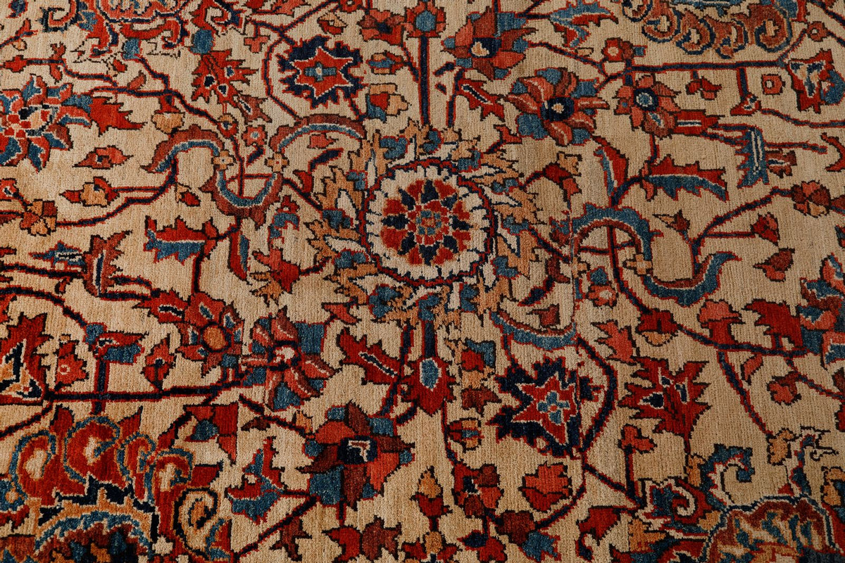 10x14 Ivory and Red Anatolian Traditional Rug