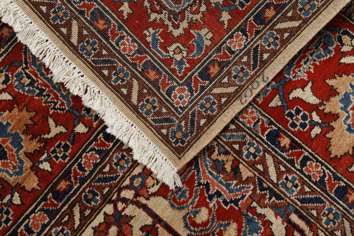 10x14 Ivory and Red Anatolian Traditional Rug
