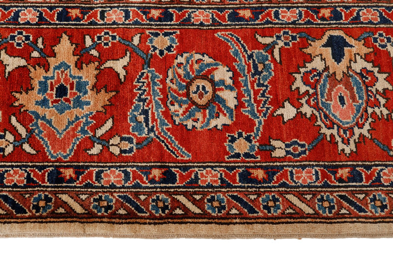 10x14 Ivory and Red Anatolian Traditional Rug
