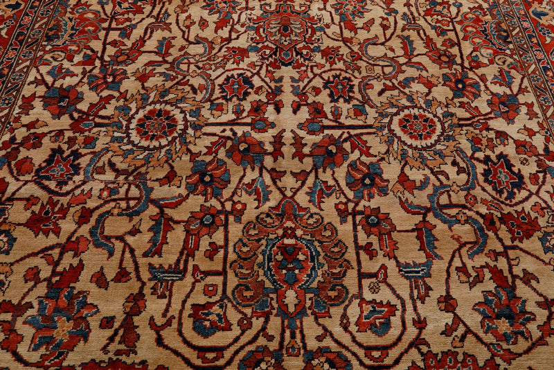 10x14 Ivory and Red Anatolian Traditional Rug