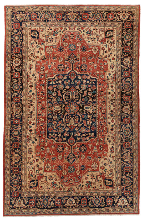 9x14 Rust and Navy Anatolian Traditional Rug