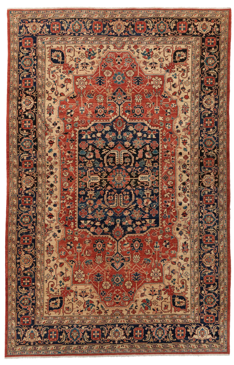 9x14 Rust and Navy Anatolian Traditional Rug