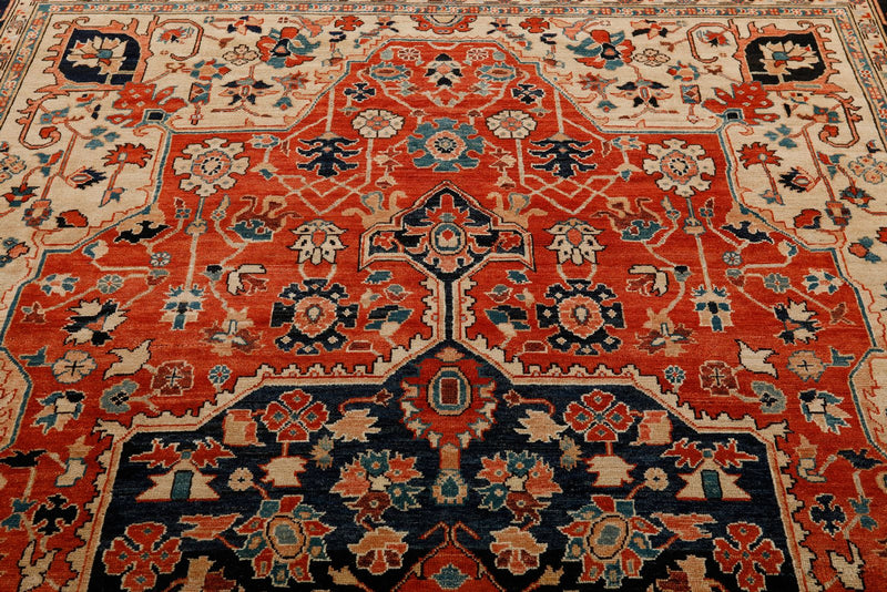 9x14 Rust and Navy Anatolian Traditional Rug