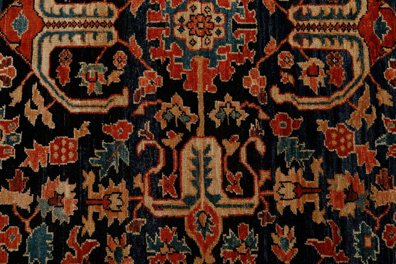 9x14 Rust and Navy Anatolian Traditional Rug