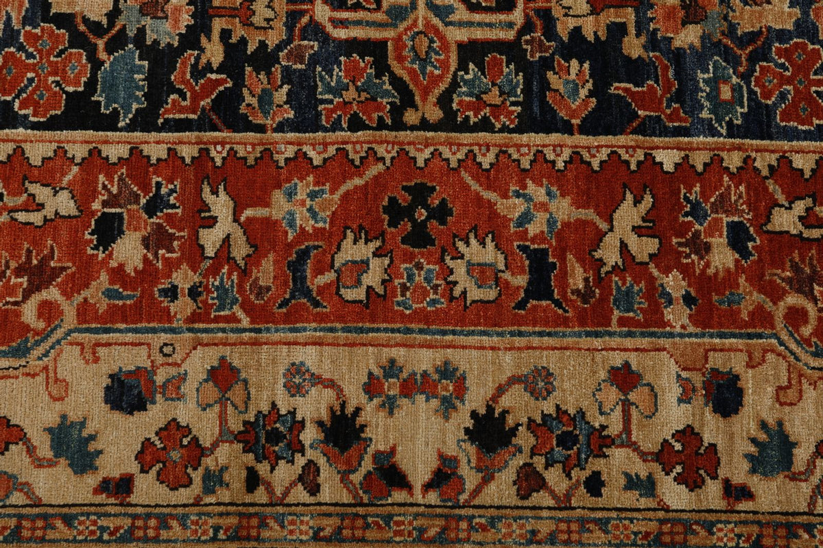 9x14 Rust and Navy Anatolian Traditional Rug