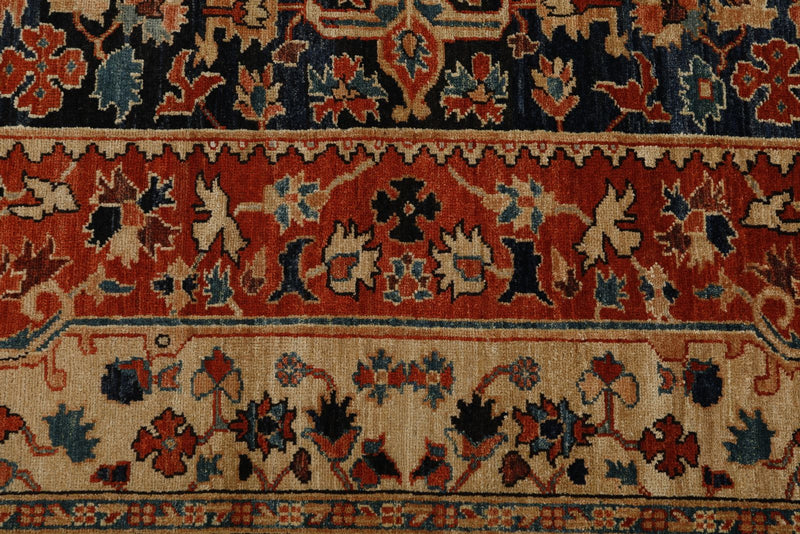 9x14 Rust and Navy Anatolian Traditional Rug