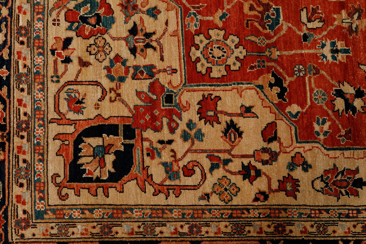 9x14 Rust and Navy Anatolian Traditional Rug