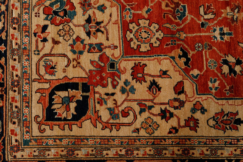 9x14 Rust and Navy Anatolian Traditional Rug