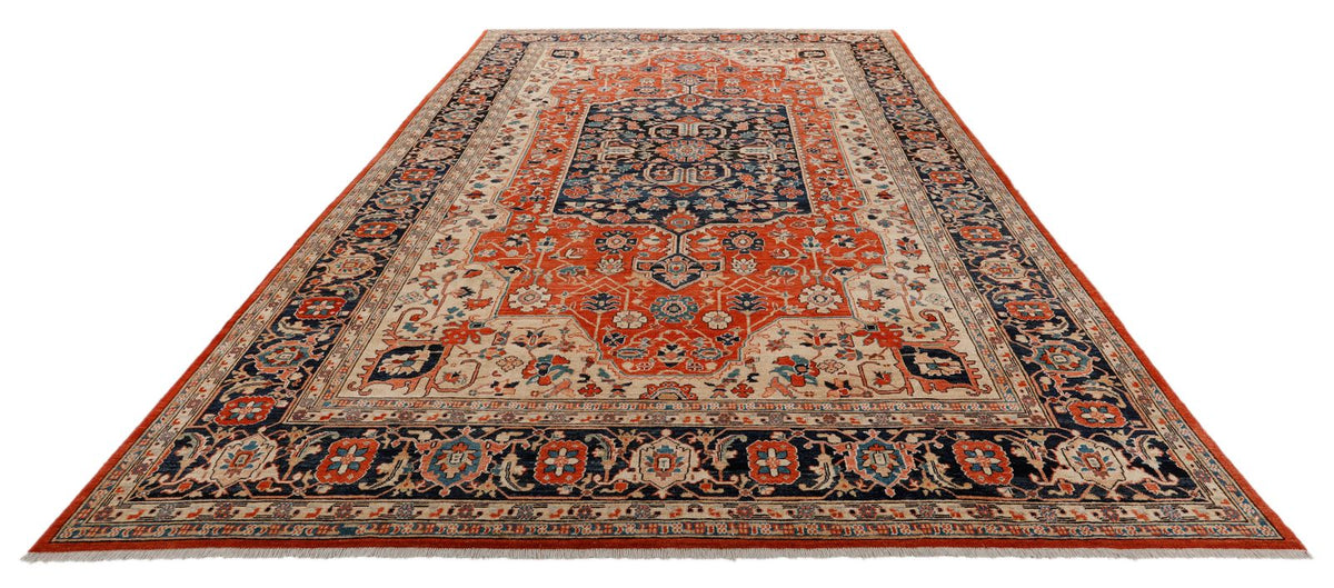 9x14 Rust and Navy Anatolian Traditional Rug