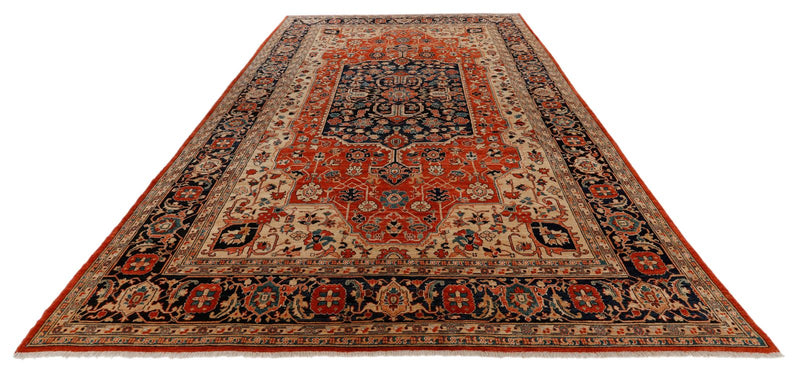 9x14 Rust and Navy Anatolian Traditional Rug