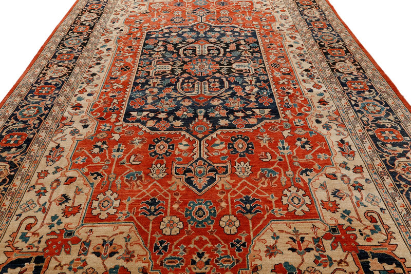 9x14 Rust and Navy Anatolian Traditional Rug