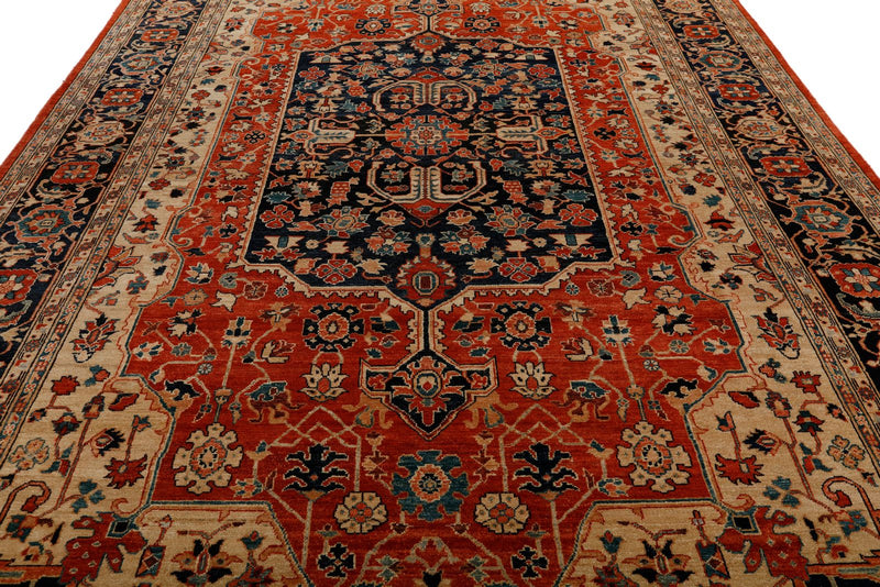 9x14 Rust and Navy Anatolian Traditional Rug