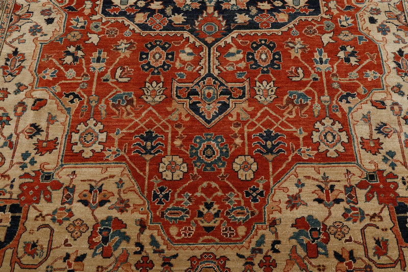 9x14 Rust and Navy Anatolian Traditional Rug
