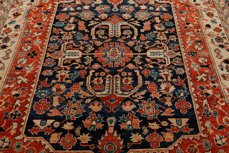 9x14 Rust and Navy Anatolian Traditional Rug