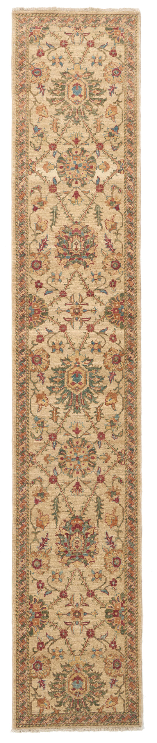 3x14 Beige and Multicolor Anatolian Traditional Rug
