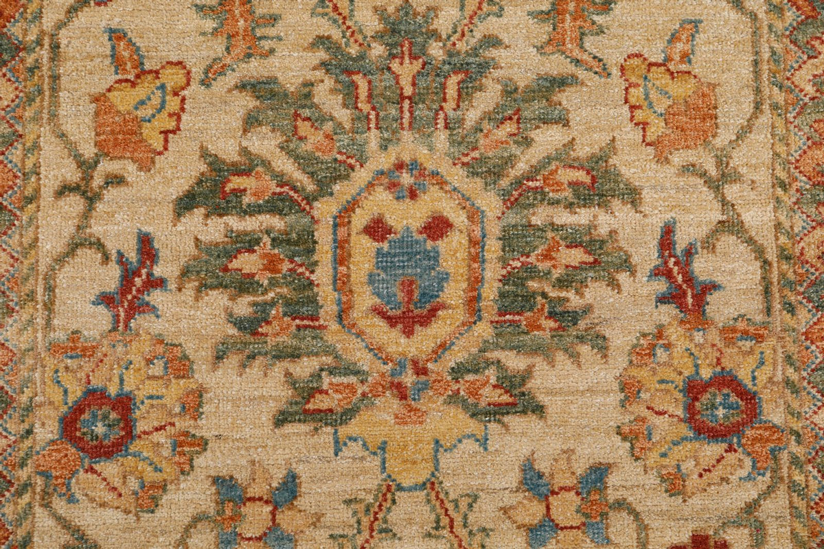 3x14 Beige and Multicolor Anatolian Traditional Rug