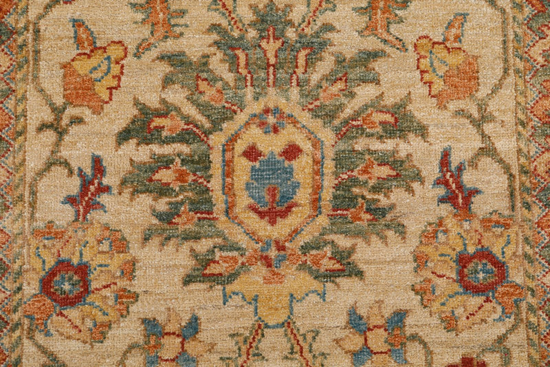 3x14 Beige and Multicolor Anatolian Traditional Rug