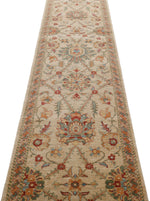 3x14 Beige and Multicolor Anatolian Traditional Rug