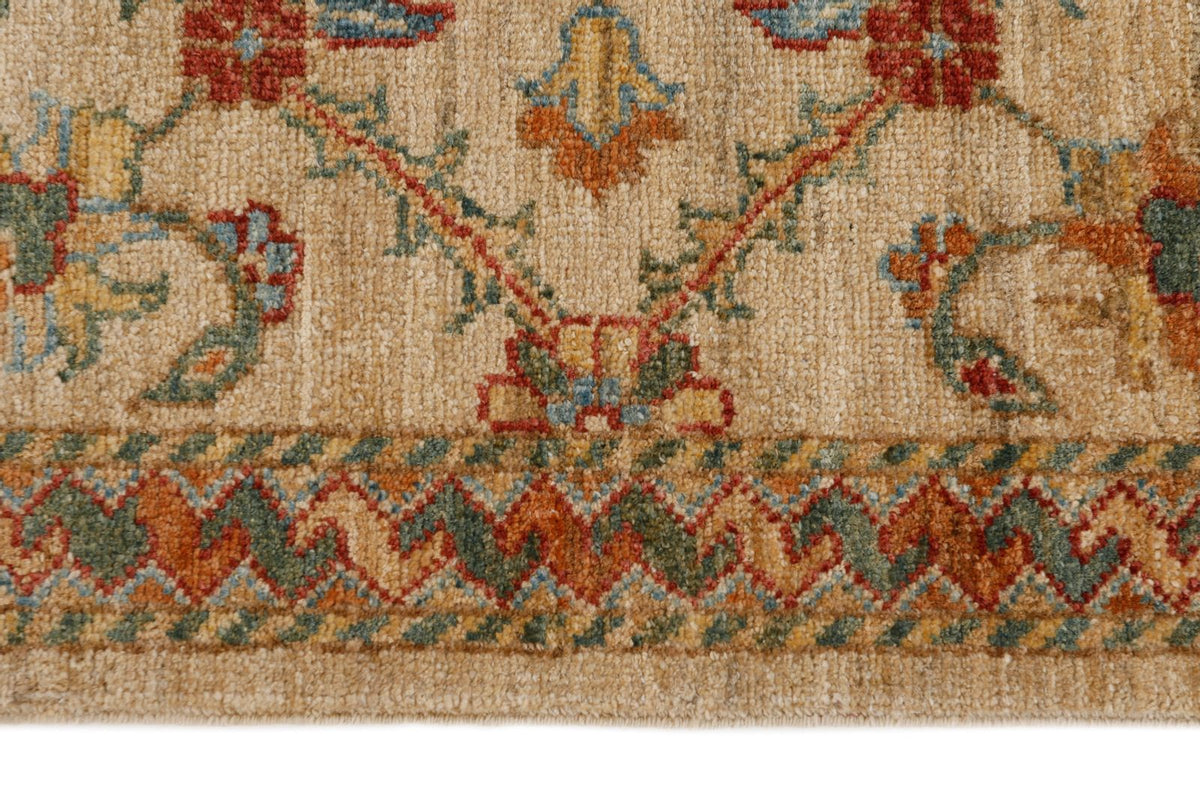 3x14 Beige and Multicolor Anatolian Traditional Rug