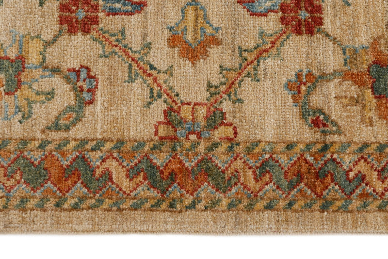 3x14 Beige and Multicolor Anatolian Traditional Rug
