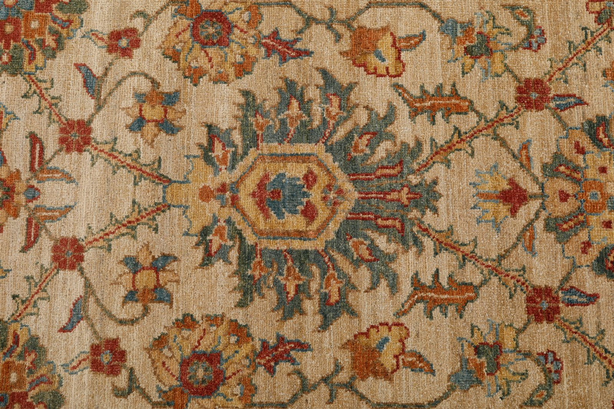 3x14 Beige and Multicolor Anatolian Traditional Rug