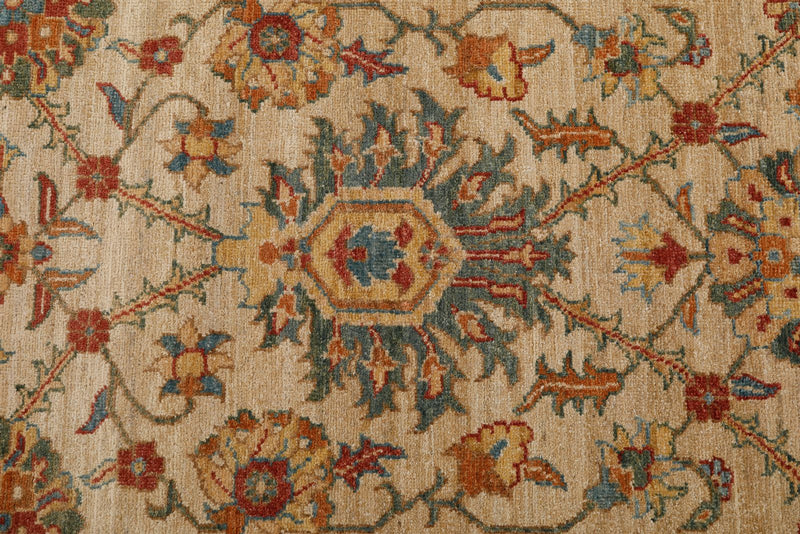 3x14 Beige and Multicolor Anatolian Traditional Rug