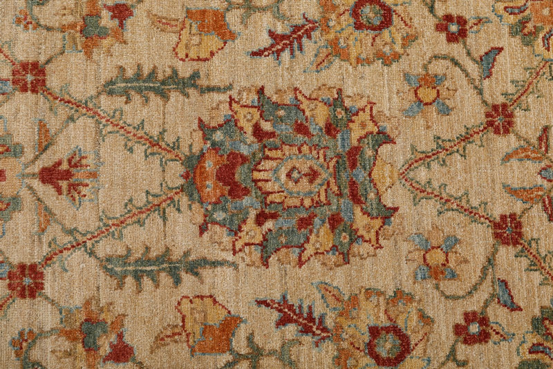 3x14 Beige and Multicolor Anatolian Traditional Rug